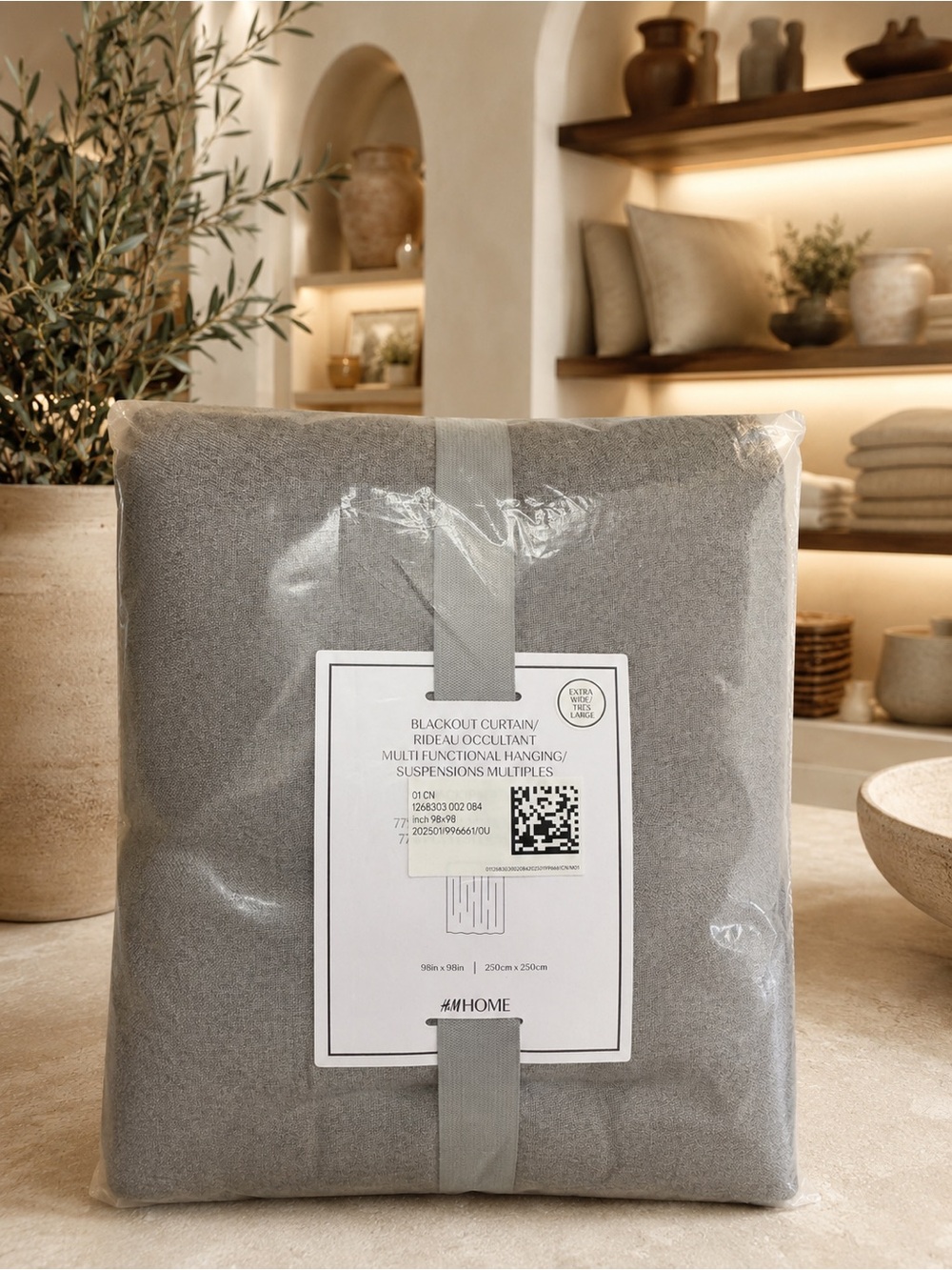 NEW H&M Home Blackout Curtains Gray 98” x 98” Extra Wide | NWT | Multiple Availa
